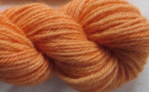 Double knitting British Romney wool yarn madder orange