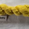 Twisted skein of bright yellow on a white background