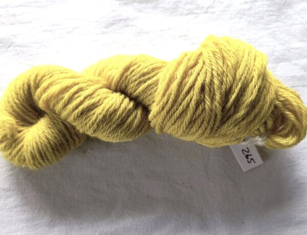 twisted skein of bright yellow yarn