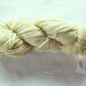 twisted skein of pale olive green yarn